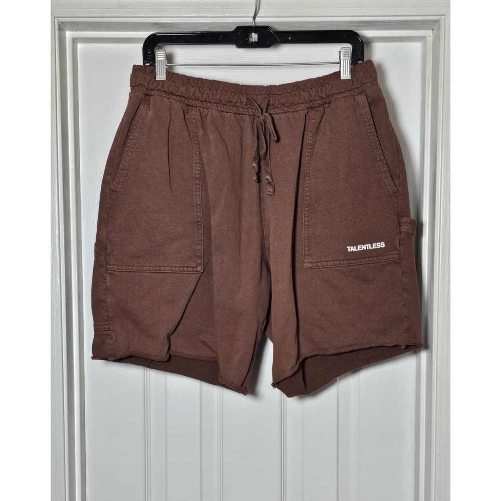 Talentless Carpenter Sweat Shorts Men's Size XL Brown Fleece Lined
